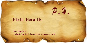 Pidl Henrik névjegykártya